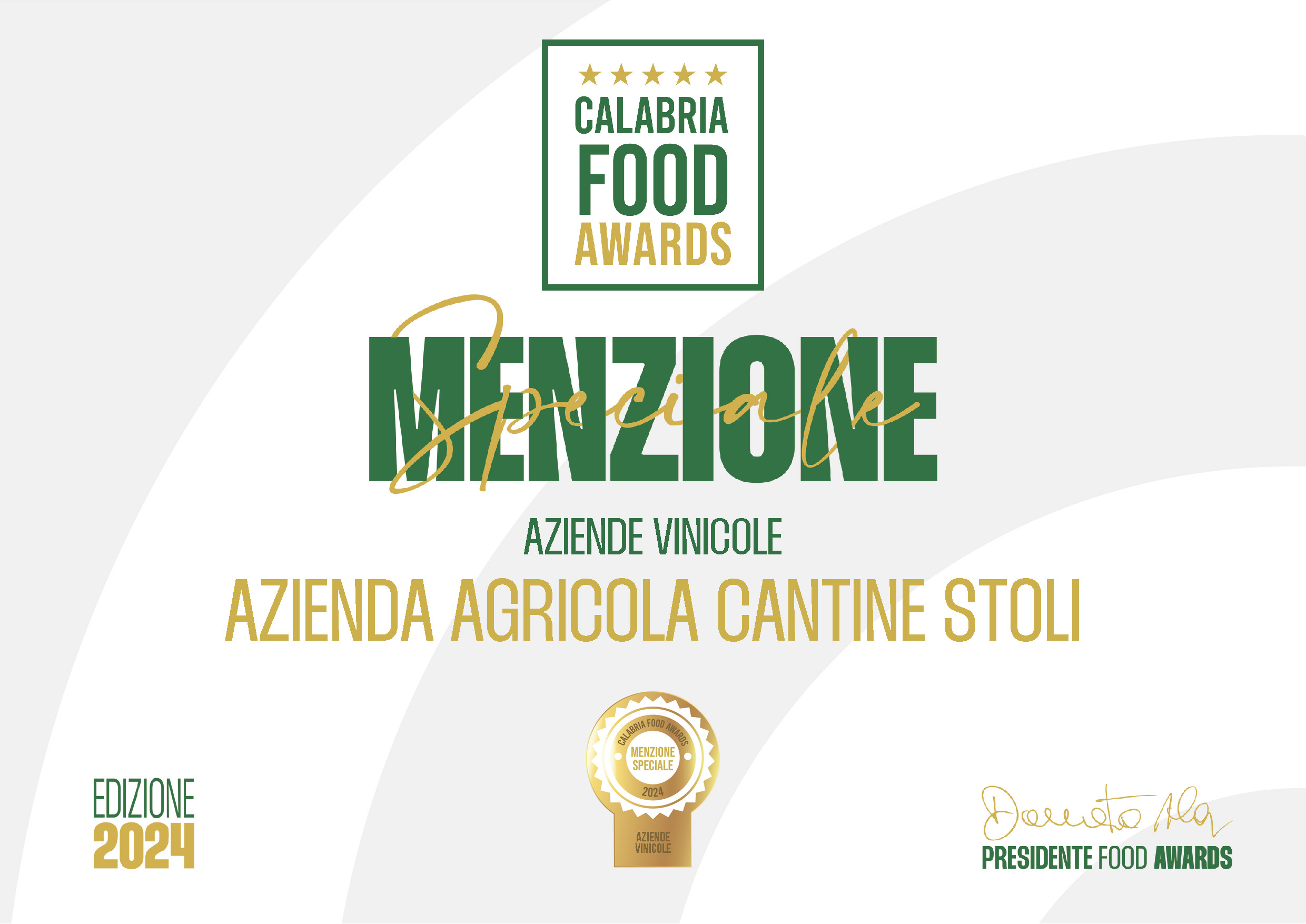 Cantine Stoli: Menzione Speciale Calabria Food Awards 2024