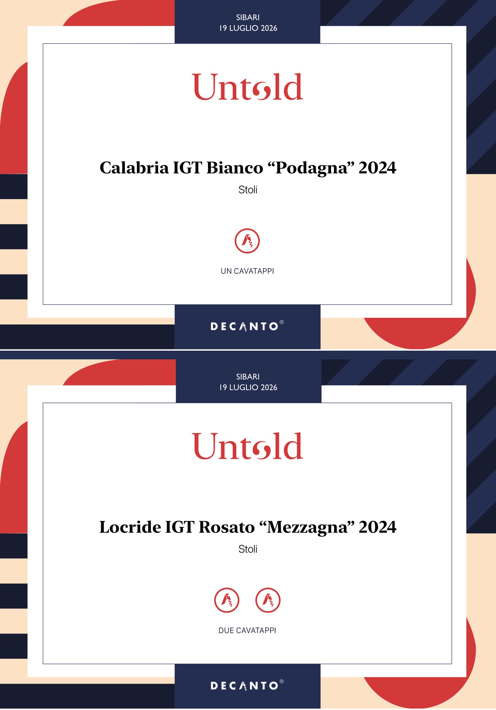 Untold di Decanto: Due Cavatappi a Mezzagna e Un Cavatappi a Podagna